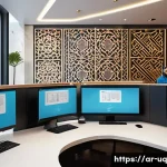 고객 여정 맵핑과 고객 서비스 개선 - A detailed modern customer service center scene in a Middle Eastern office setting, featuring divers...